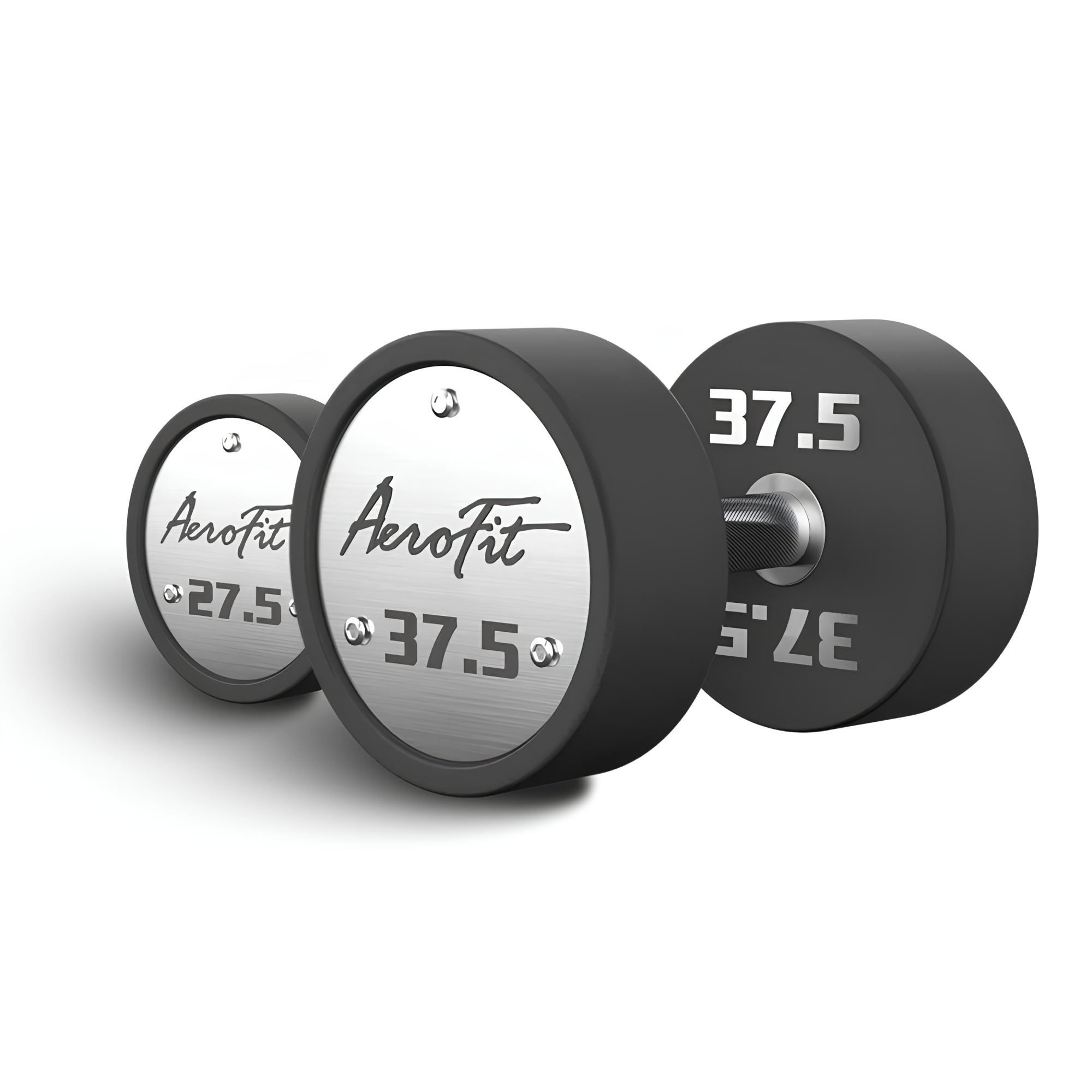 AeroFit AFPUDB27.5-37 набор полиуретановых гантелей, 27,5-37,5 кг, 5 пар, шаг 2,5 кг