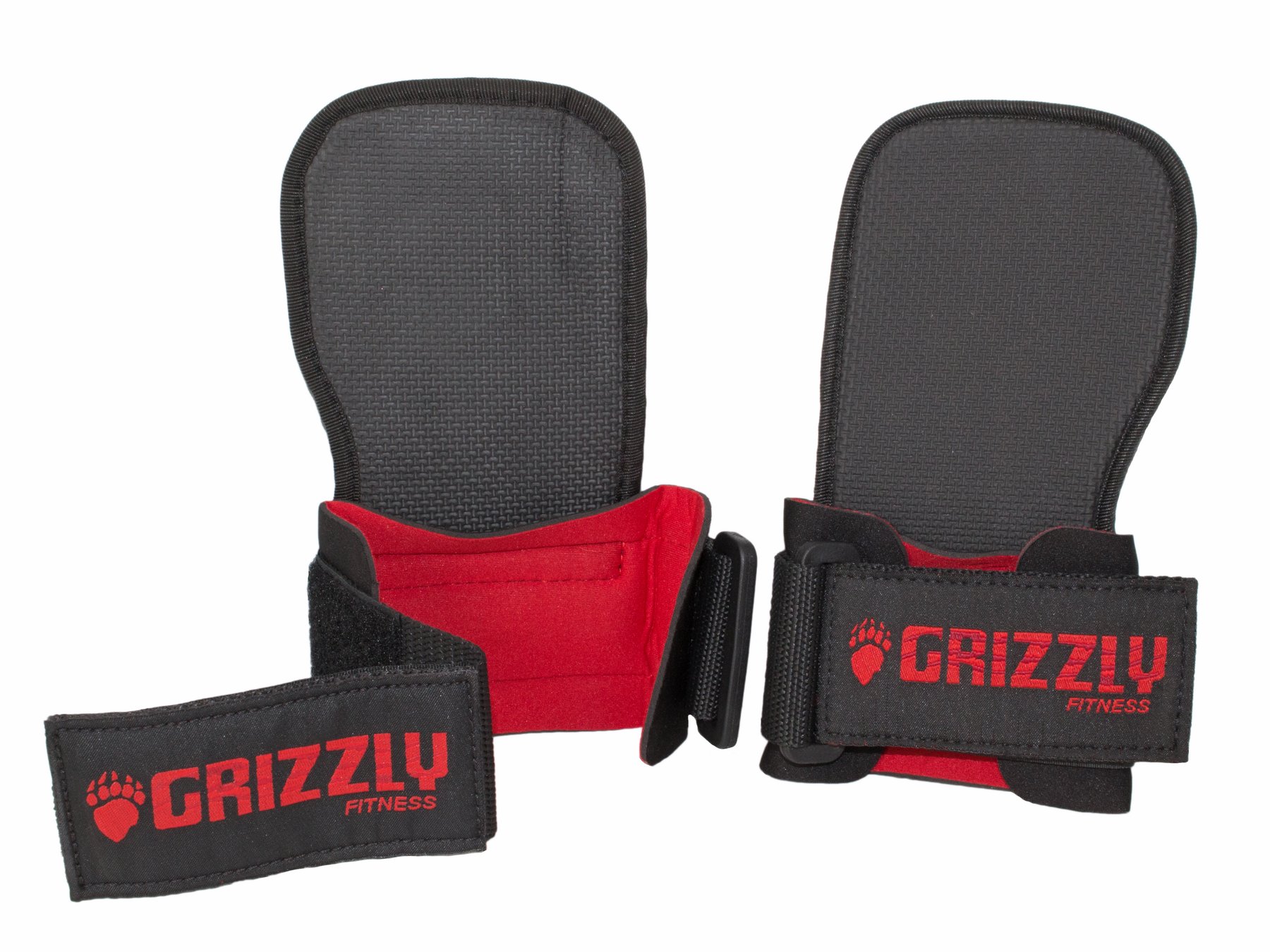 Ремень для тяги GRIZZLY Grabbers Wrist Wraps with Pads размер M, черный